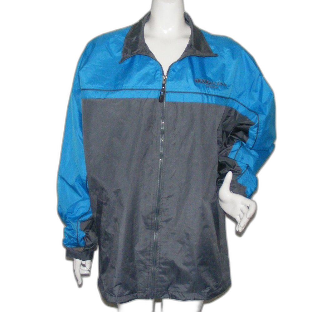 new TROPICANA LAUGHLIN Rain Coat/Windbreaker, XL, Charcoal/Blue, Pockets